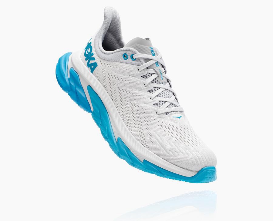 Tenis Hoka One One Hombre Blancos/Azules - Clifton Edge - ECTH43568